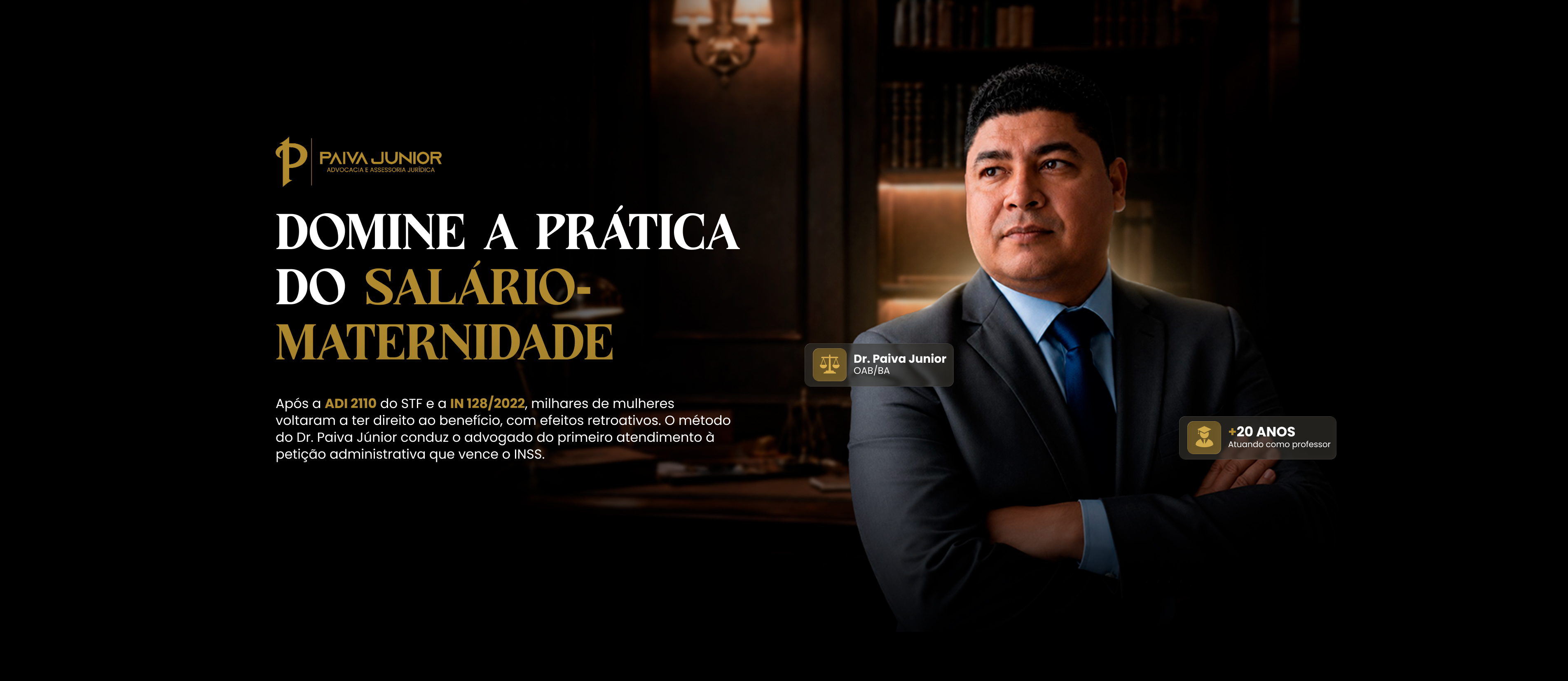 Domine a pr&aacute;tica do sal&aacute;rio-maternidade. Curso do Dr. Paiva J&uacute;nior, advogado previdenciarista OAB/BA.